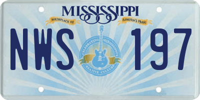 MS license plate NWS197