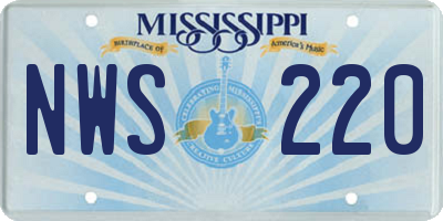 MS license plate NWS220