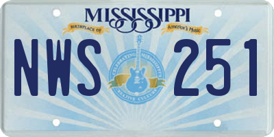 MS license plate NWS251