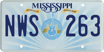 MS license plate NWS263