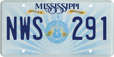 MS license plate NWS291