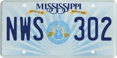 MS license plate NWS302