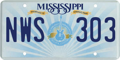 MS license plate NWS303