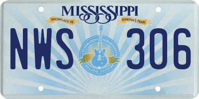 MS license plate NWS306