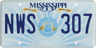 MS license plate NWS307