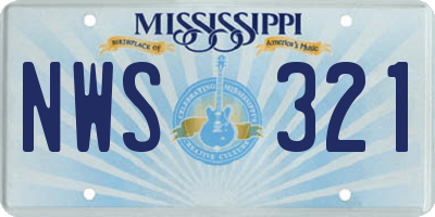 MS license plate NWS321