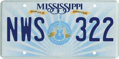 MS license plate NWS322