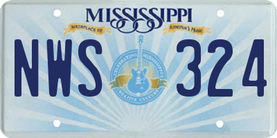 MS license plate NWS324