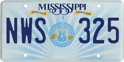 MS license plate NWS325