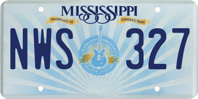 MS license plate NWS327