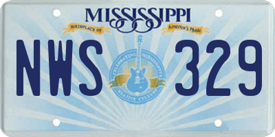 MS license plate NWS329