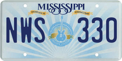 MS license plate NWS330