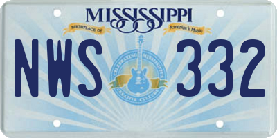 MS license plate NWS332