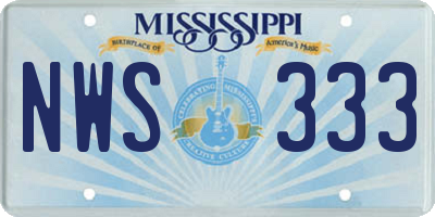 MS license plate NWS333