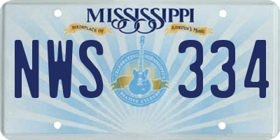 MS license plate NWS334