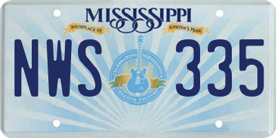 MS license plate NWS335