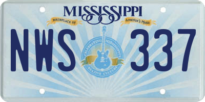 MS license plate NWS337