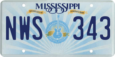 MS license plate NWS343