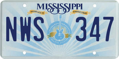 MS license plate NWS347