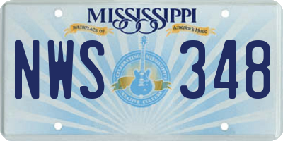 MS license plate NWS348