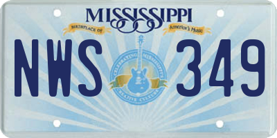 MS license plate NWS349