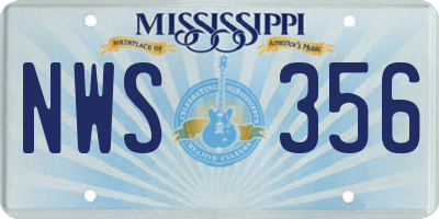 MS license plate NWS356