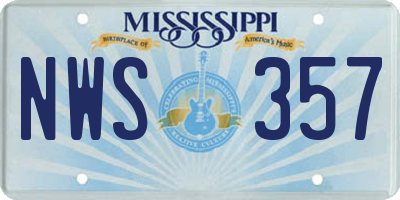 MS license plate NWS357