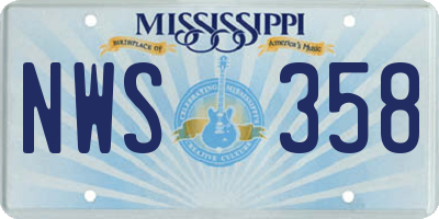 MS license plate NWS358