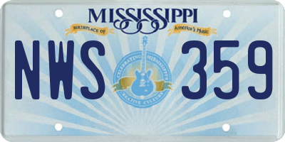 MS license plate NWS359