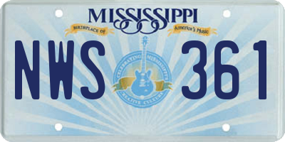 MS license plate NWS361