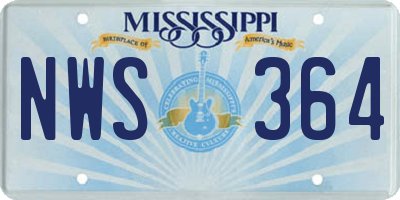 MS license plate NWS364