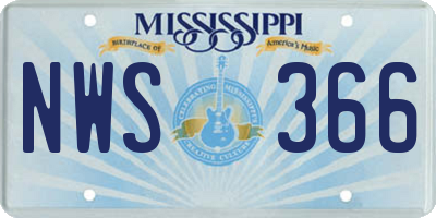 MS license plate NWS366