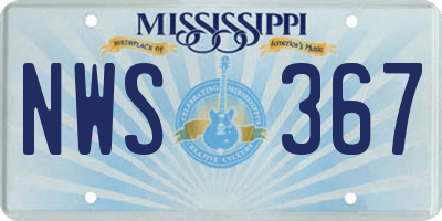 MS license plate NWS367