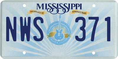 MS license plate NWS371