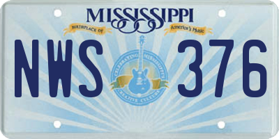 MS license plate NWS376