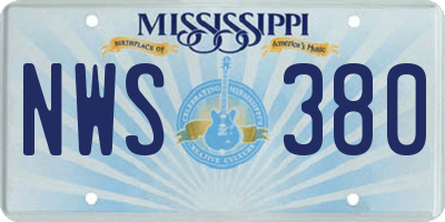 MS license plate NWS380