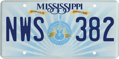 MS license plate NWS382