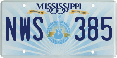 MS license plate NWS385
