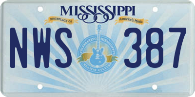 MS license plate NWS387
