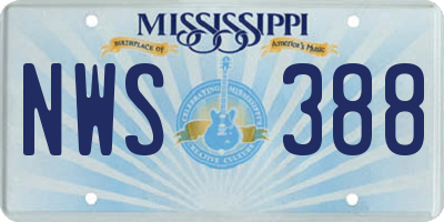 MS license plate NWS388