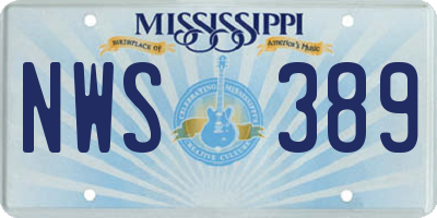 MS license plate NWS389