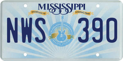 MS license plate NWS390