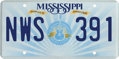 MS license plate NWS391