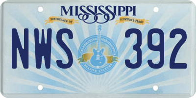 MS license plate NWS392