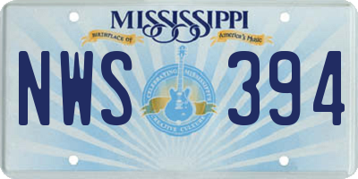 MS license plate NWS394