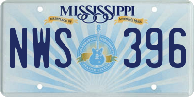 MS license plate NWS396