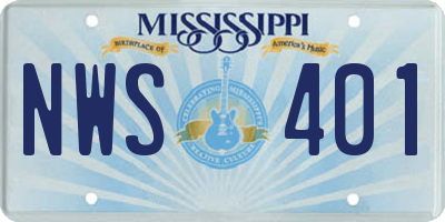 MS license plate NWS401