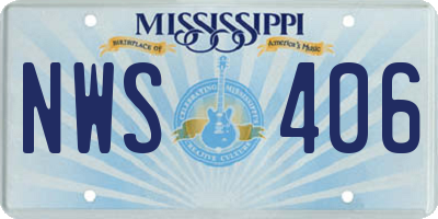 MS license plate NWS406
