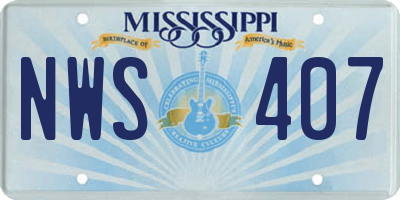 MS license plate NWS407