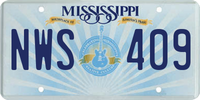 MS license plate NWS409